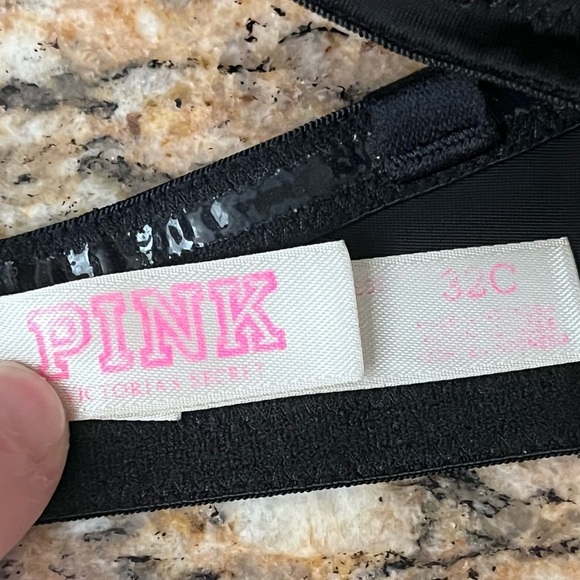 Victoria’s Secret PINK Black Strapless Bra 32C Underwire Push-Up - Picture 6 of 7